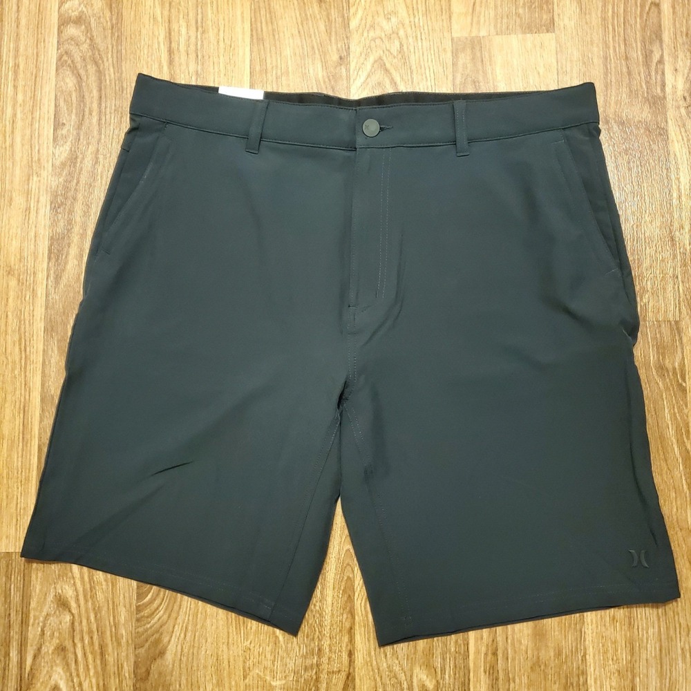 Hurley Trek Hybrid Short Men 38‎ Black Performance Zip Pockets Stretch New